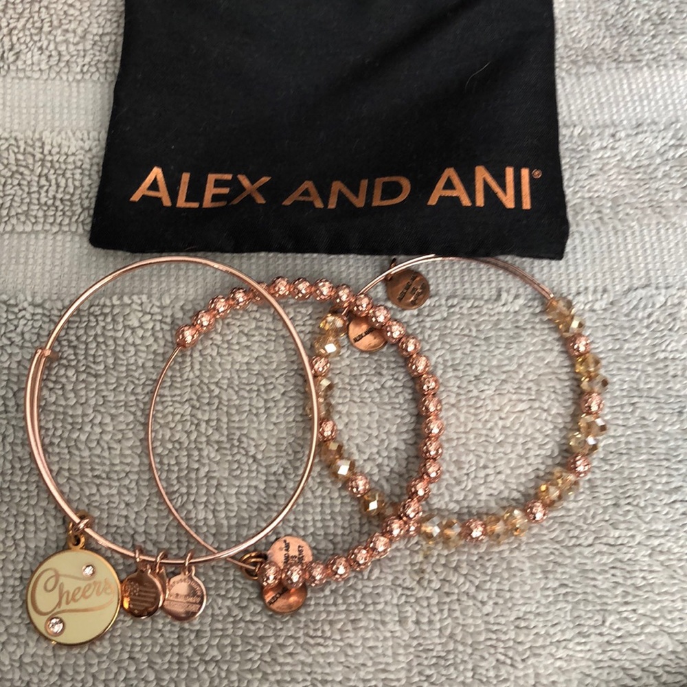 Alex and Ani Rose Gold Bracelets